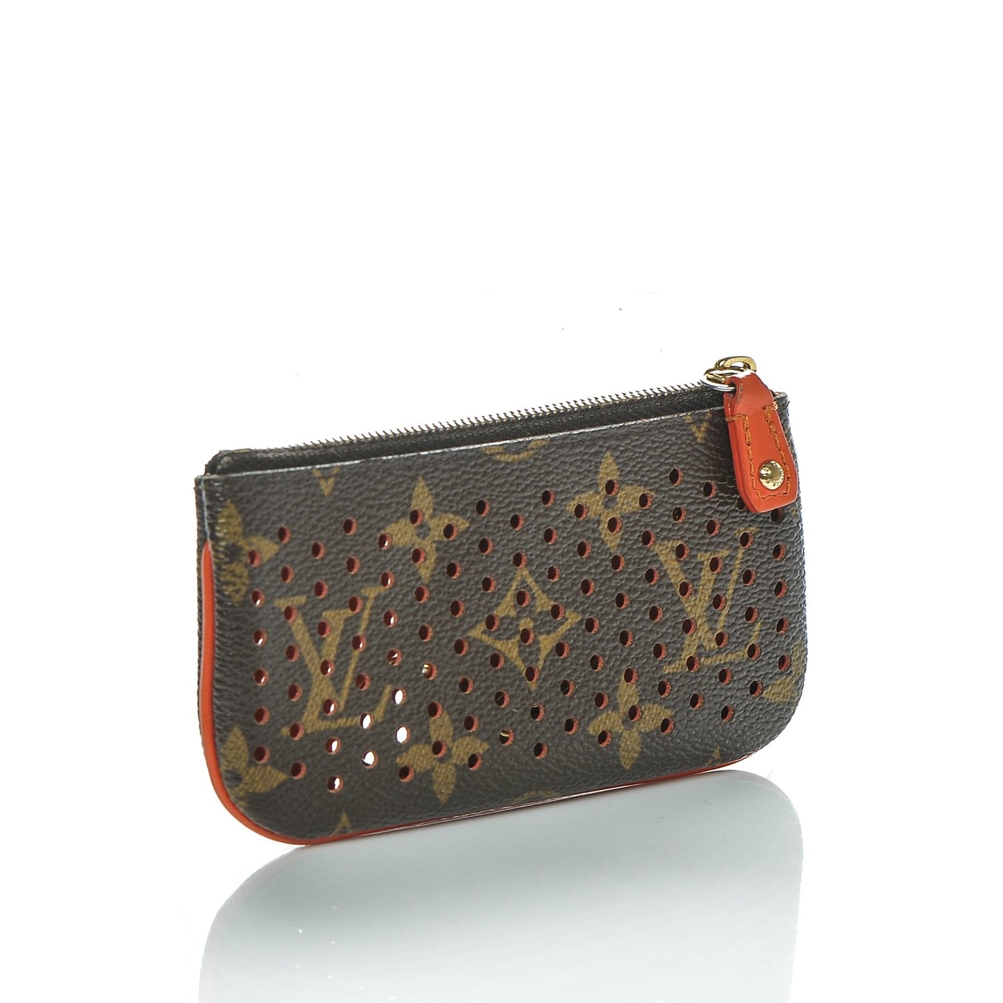 Monogram Perforated Key Pouch Orange
