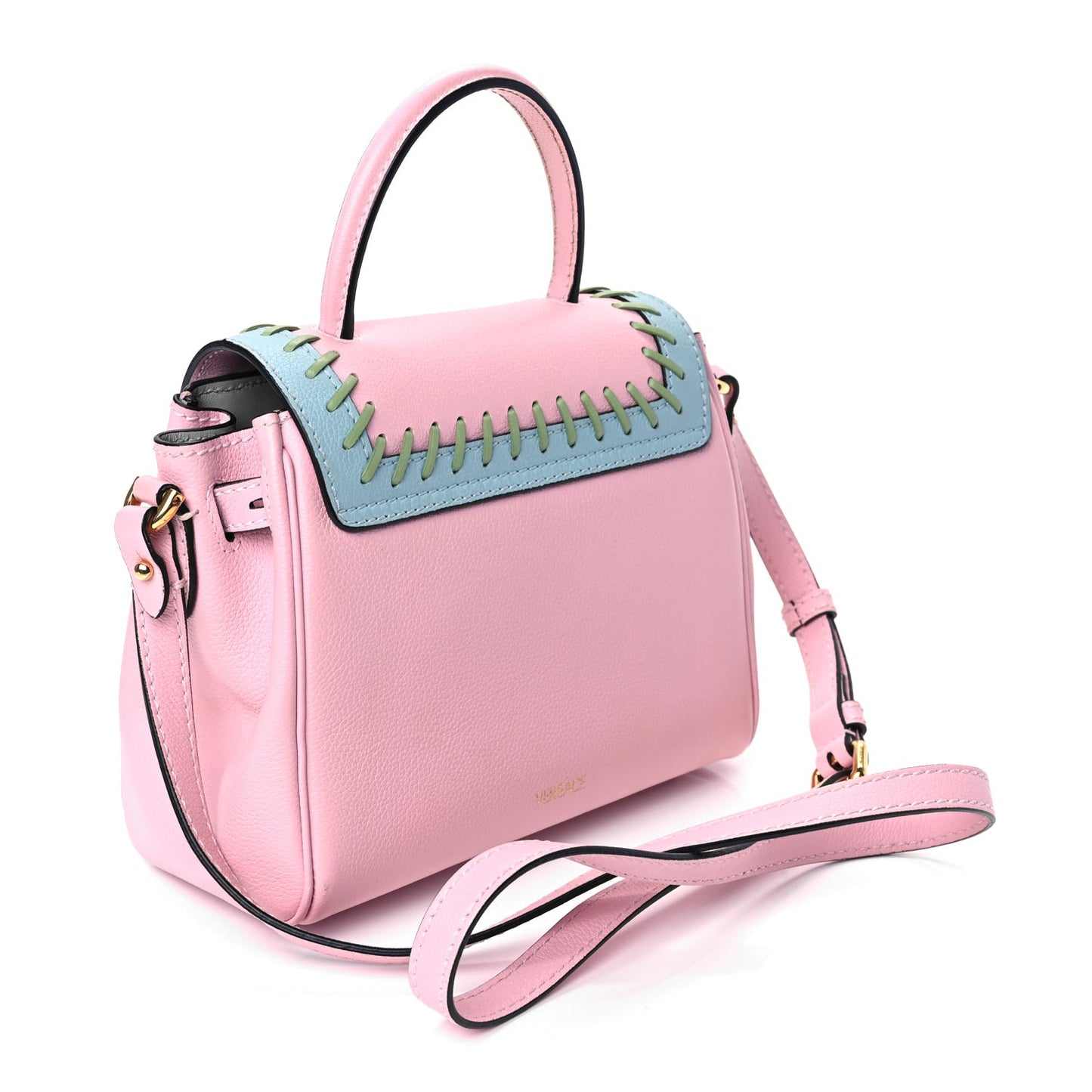 Calfskin Whipstitch La Medusa Top Handle Handbag English Rose English Rose