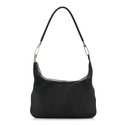 Gucci Denim Web Small Clasp Hobo Black 1 of 11