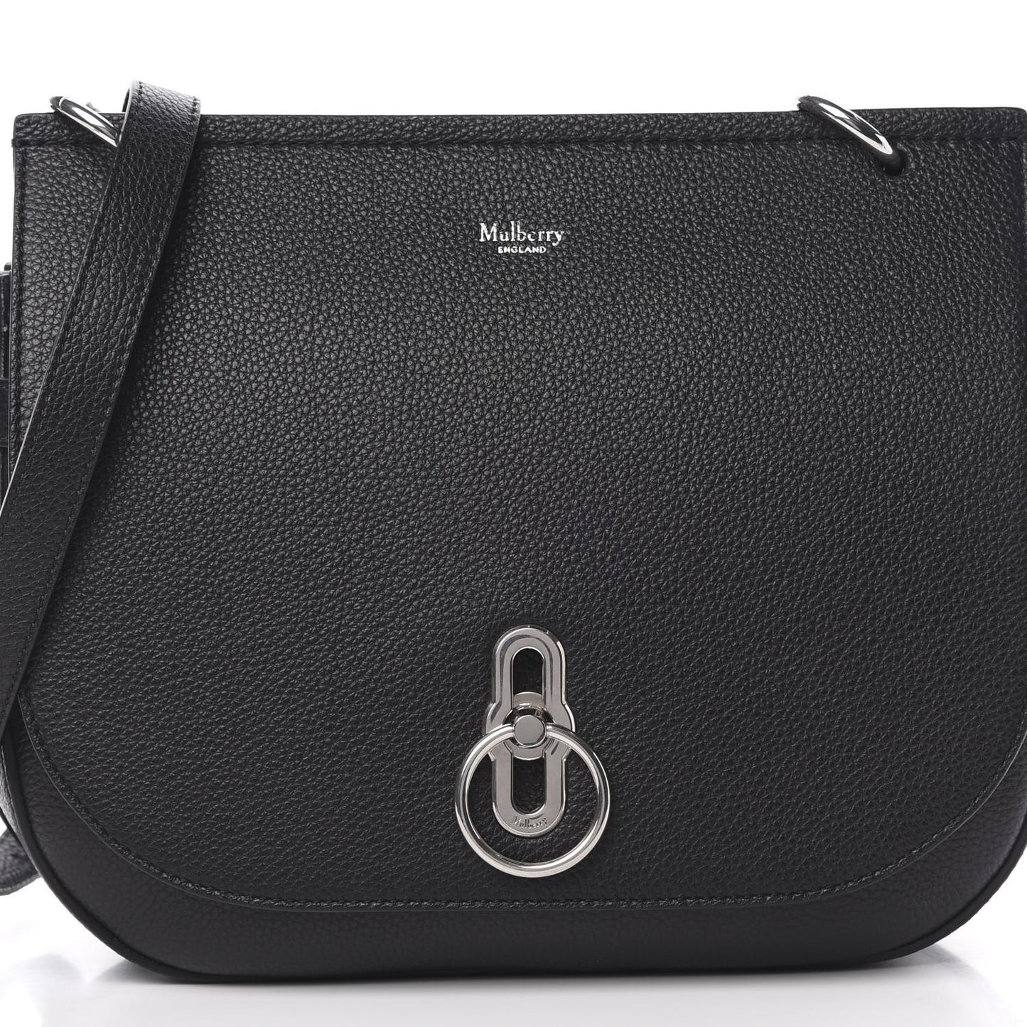 Small Classic Grain Calfskin Amberley Satchel Black