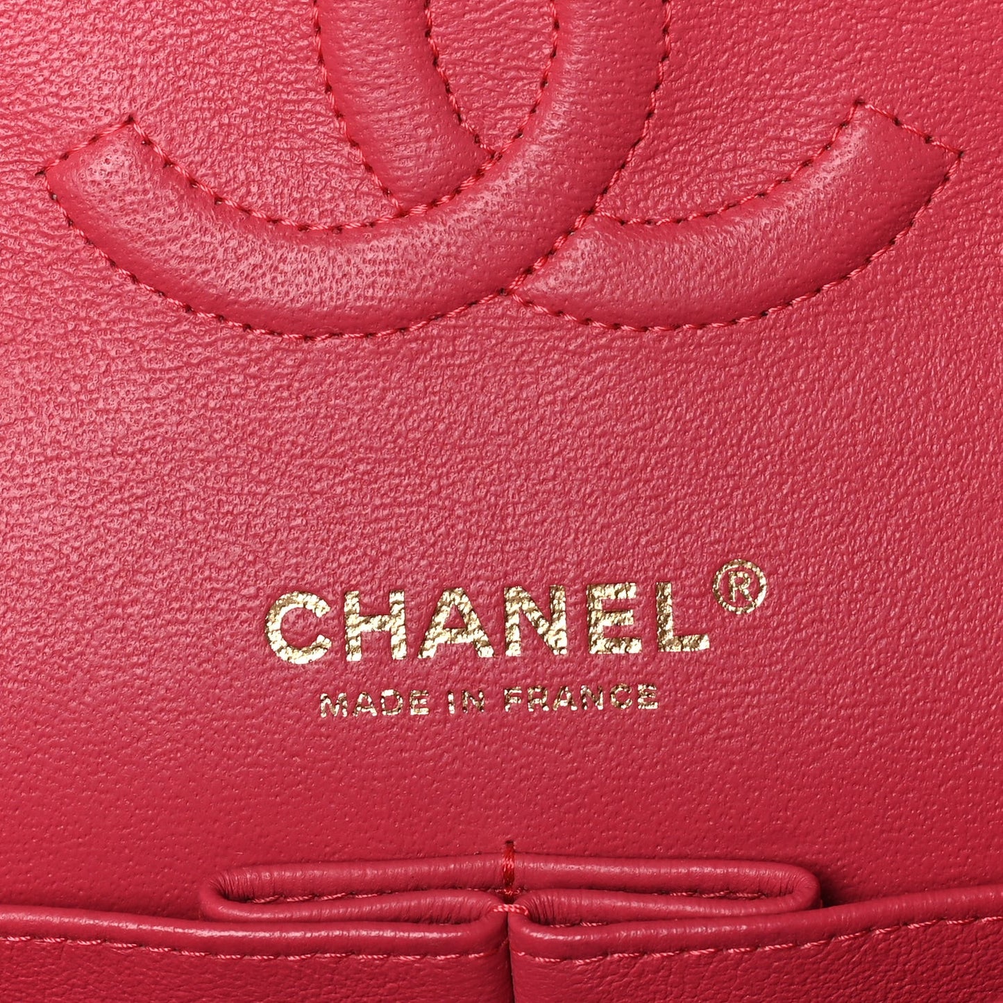 Lambskin Chevron Quilted Medium Double Flap  Pink