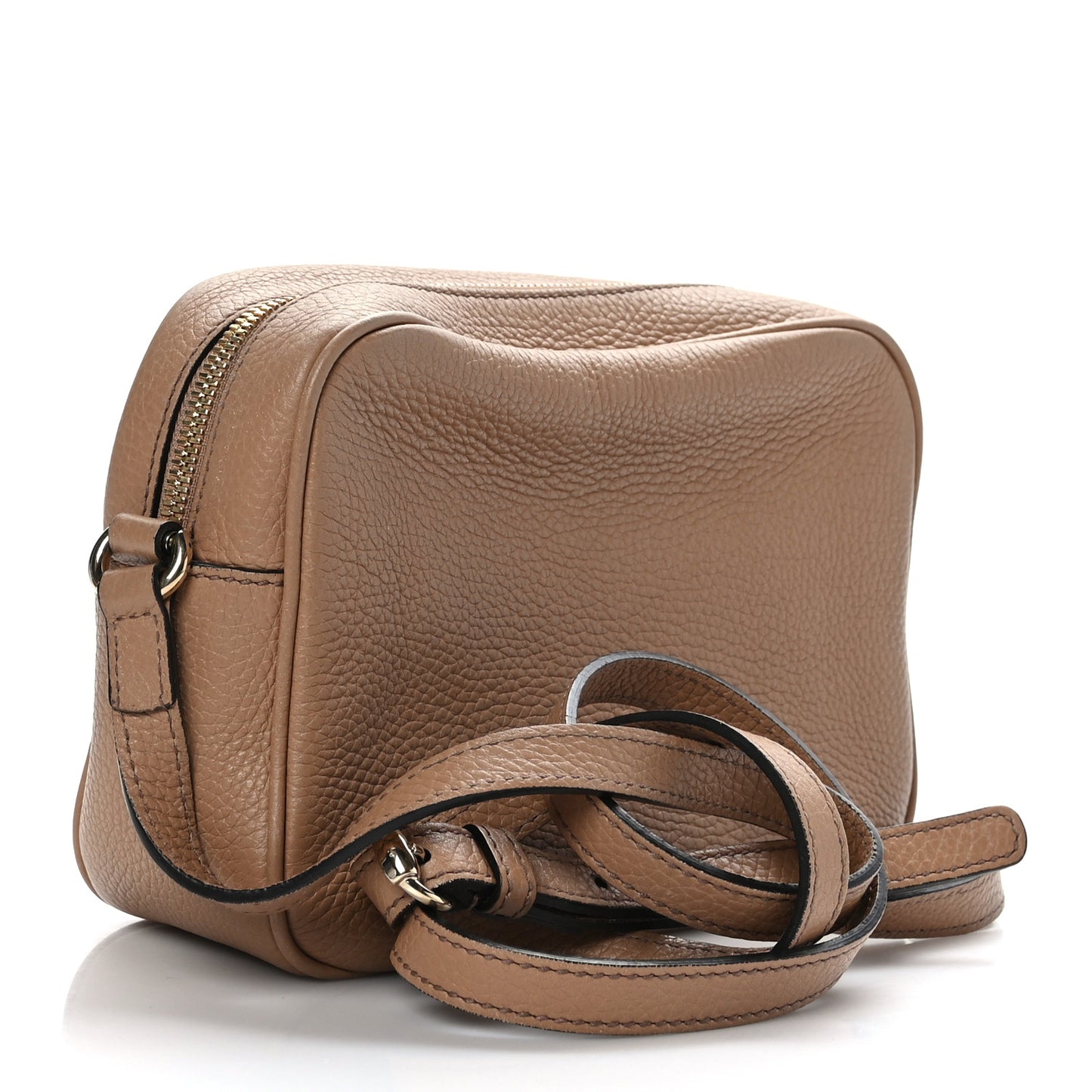 Pebbled Calfskin Small Soho Disco Bag Camelia