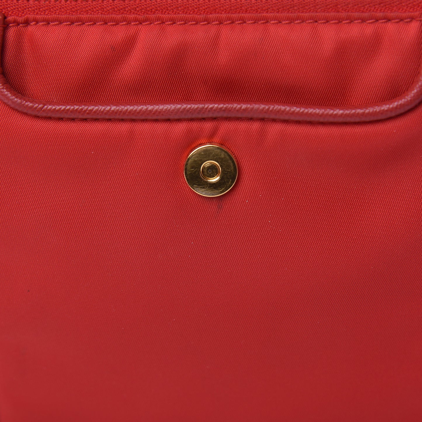 Nylon Vela Saffiano Flat Flap Messenger Bag Red