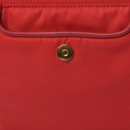Prada Nylon Vela Saffiano Flat Flap Messenger Bag Red 11 of 12