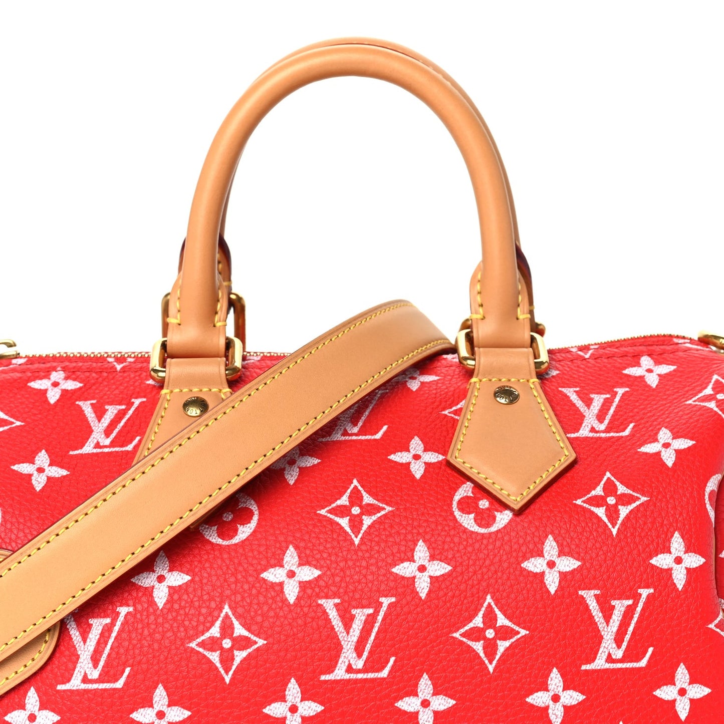 Soft Calfskin Monogram Speedy P9 Bandouliere 25 Red