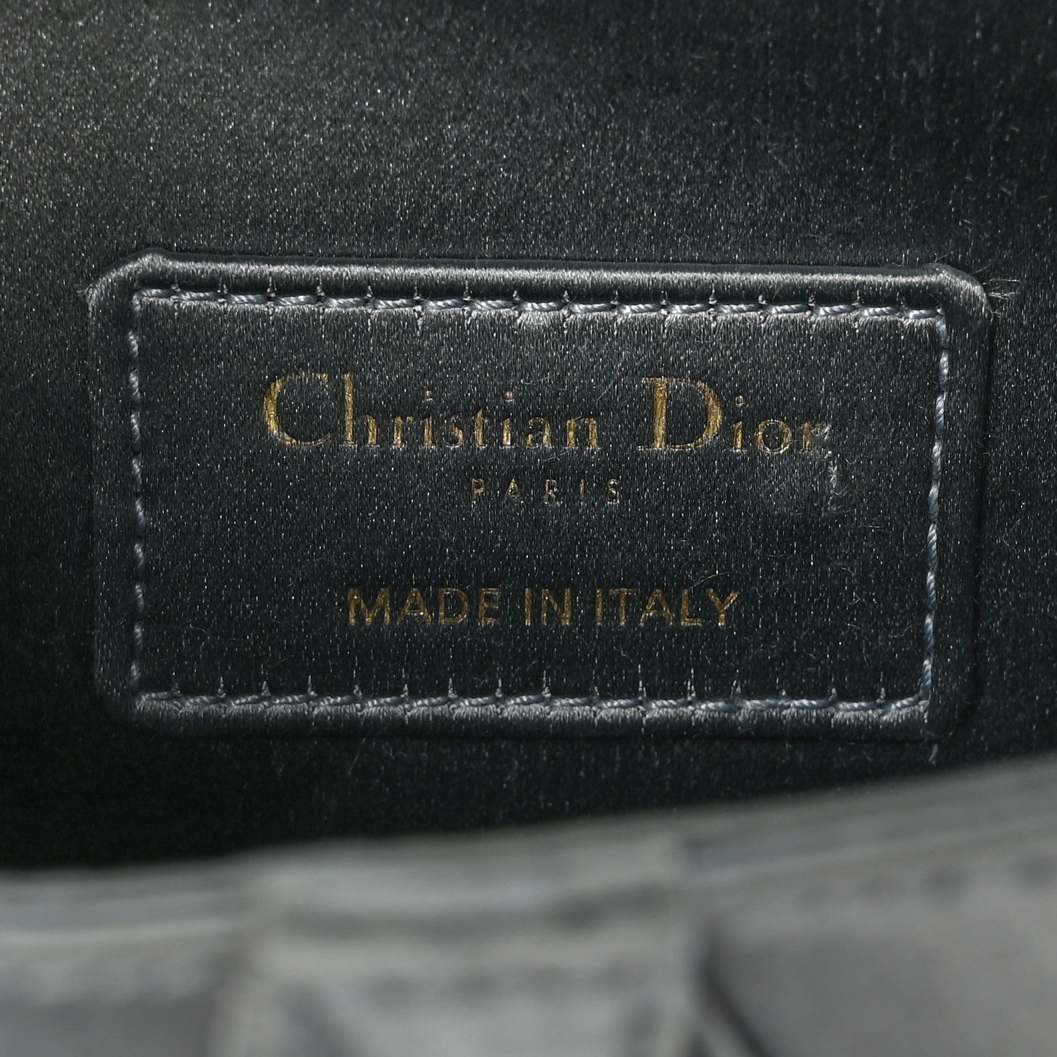 Christian Dior Satin Crystal Mini Saddle Bag Blue Gray 6 of 9