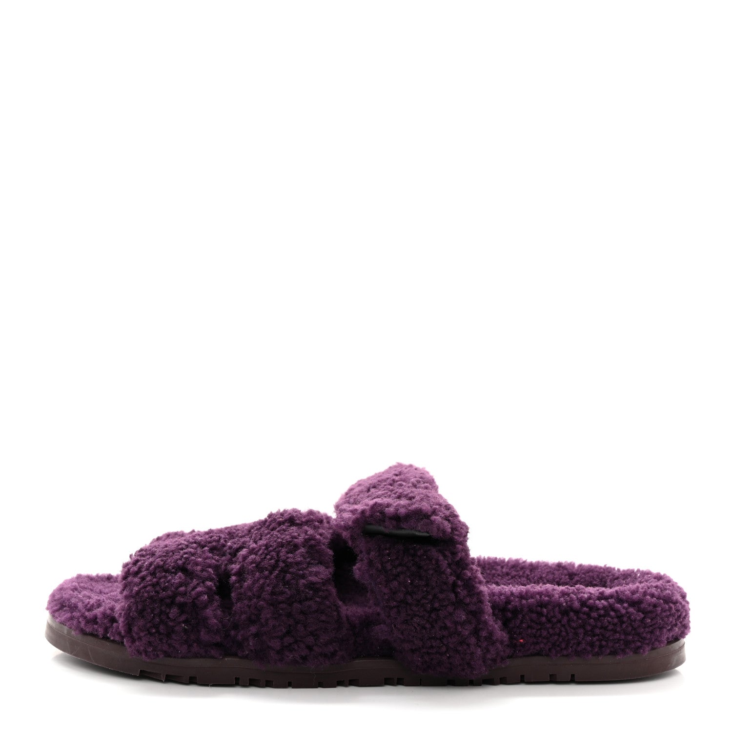 Hermes Woolskin Womens Chypre Sandals 40.5 Violet Fonce 1 of 8