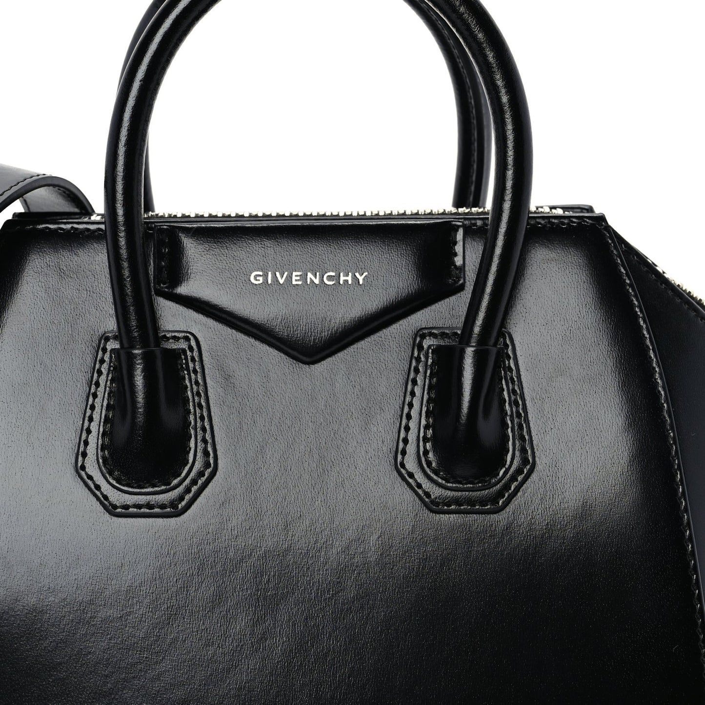 Shiny Lord Calfskin Small Antigona Black