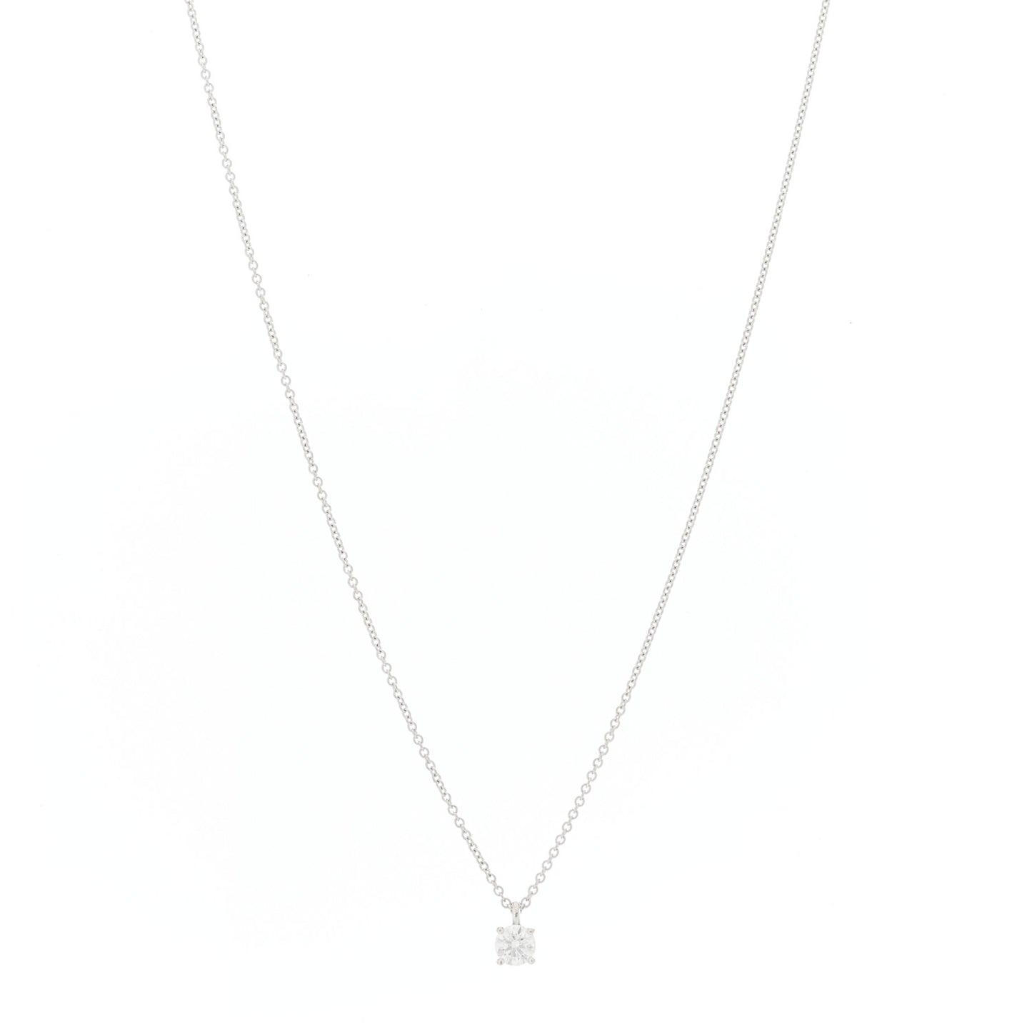 Platinum Diamond .28ct Solitaire Pendant Necklace