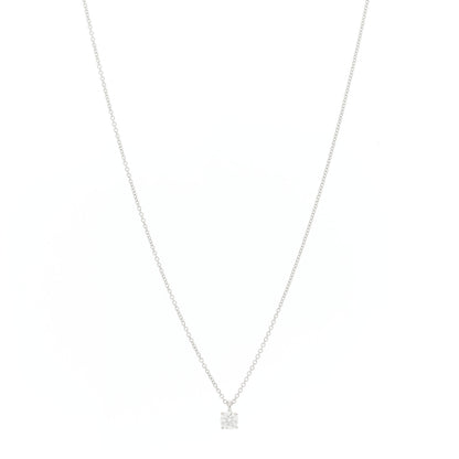 Tiffany Platinum Diamond .28ct Solitaire Pendant Necklace 1 of 4