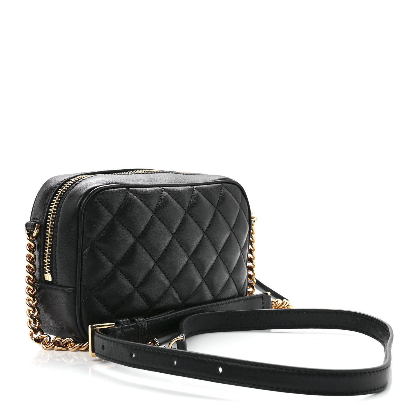 Nappa Quilted Medusa Camera Bag Black