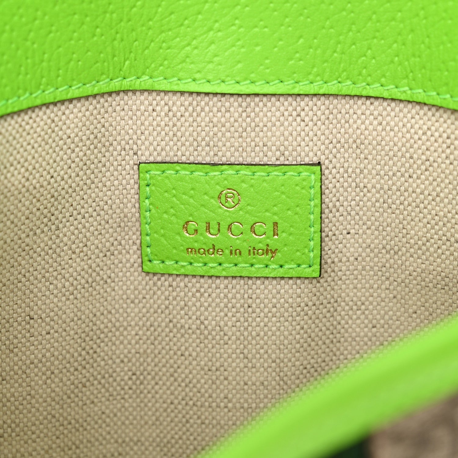 Gucci GG Supreme Monogram Web Small Ophidia Belt Bag Beige Ebony Electric Green 6 of 7
