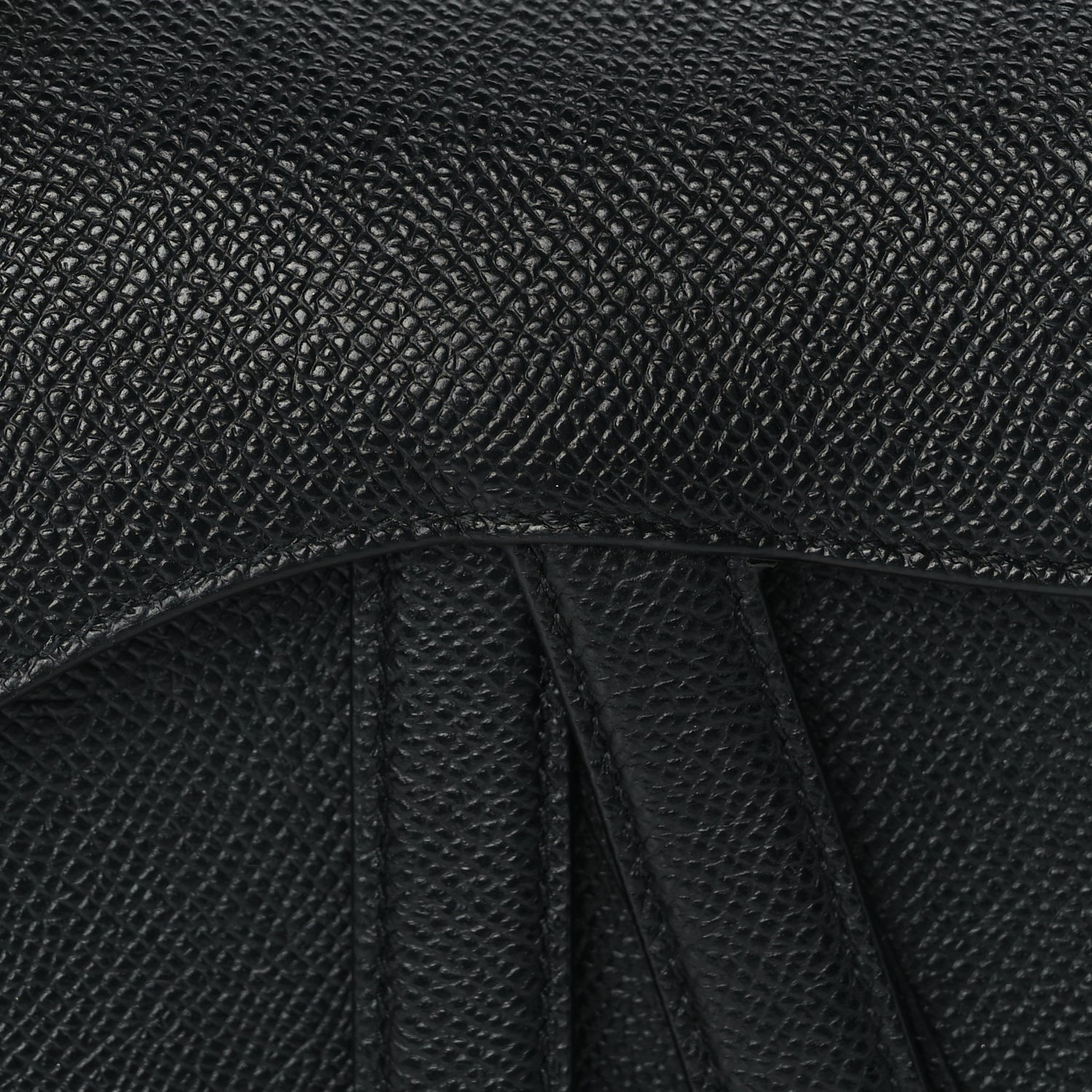 Christian Dior Grained Calfskin Mini Saddle Bag With Strap Black 6 of 8