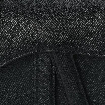 Christian Dior Grained Calfskin Mini Saddle Bag With Strap Black 6 of 8
