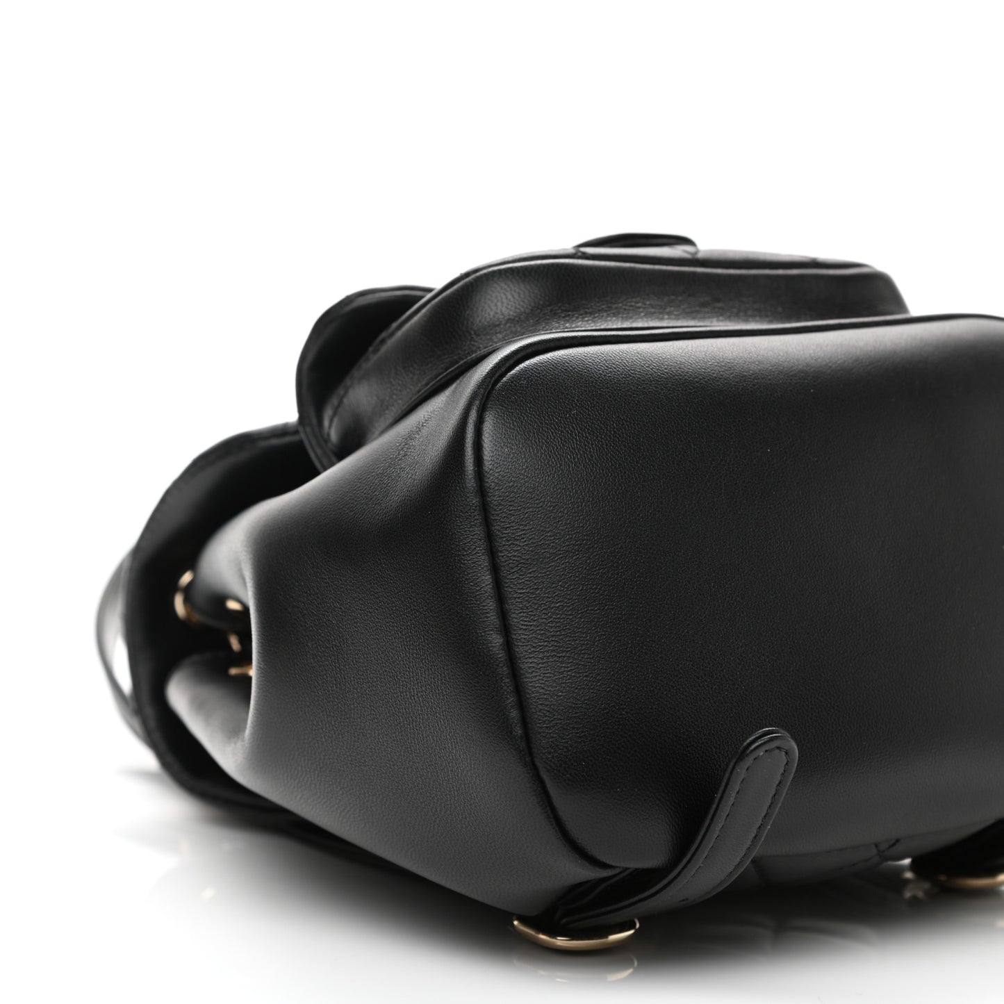 Lambskin Quilted Small Duma Drawstring Backpack Black