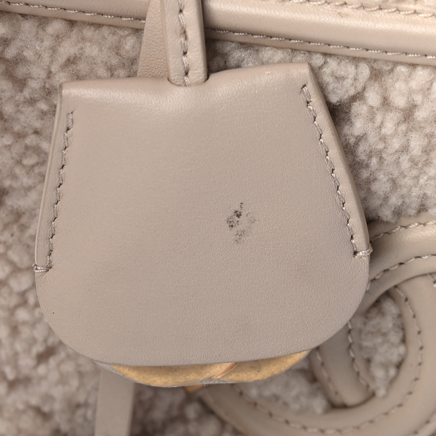 Chanel Shearling Lambskin Quilted Small CC Filigree Vanity Case Beige 10 of 10