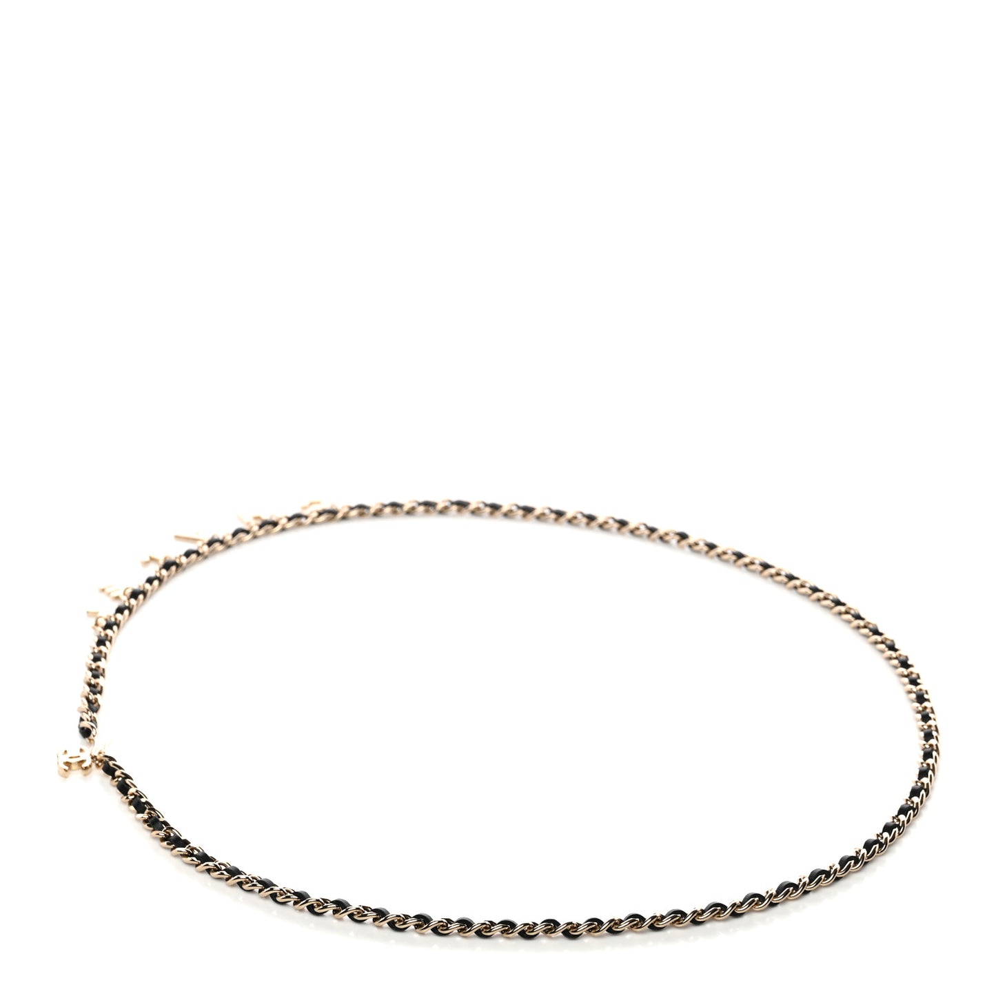 Lambskin Metal CC Chain Logo Belt Gold
