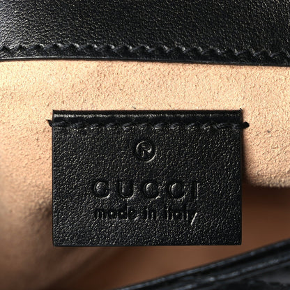 Gucci Calfskin Matelasse Super Mini GG Marmont Shoulder Bag Black 5 of 8