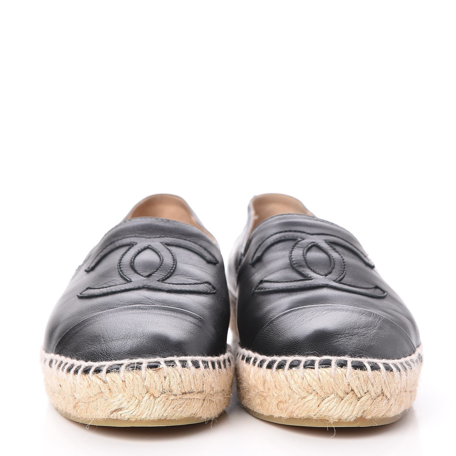 Chanel Lambskin CC Espadrilles 39 Black 2 of 13