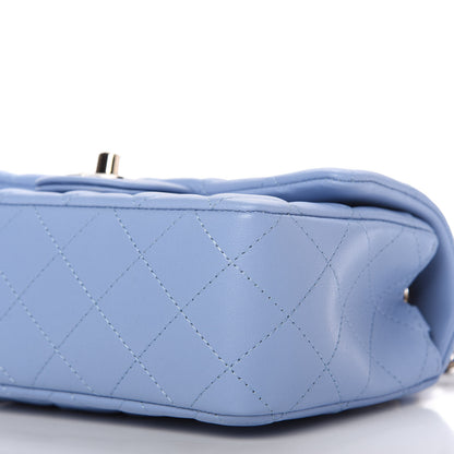 Chanel Lambskin Quilted Mini Rectangular Flap Light Blue 7 of 12