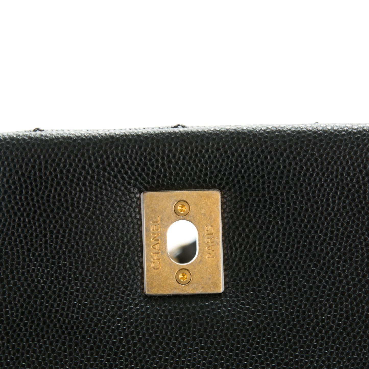 Caviar Quilted Small Coco Handle Flap Black