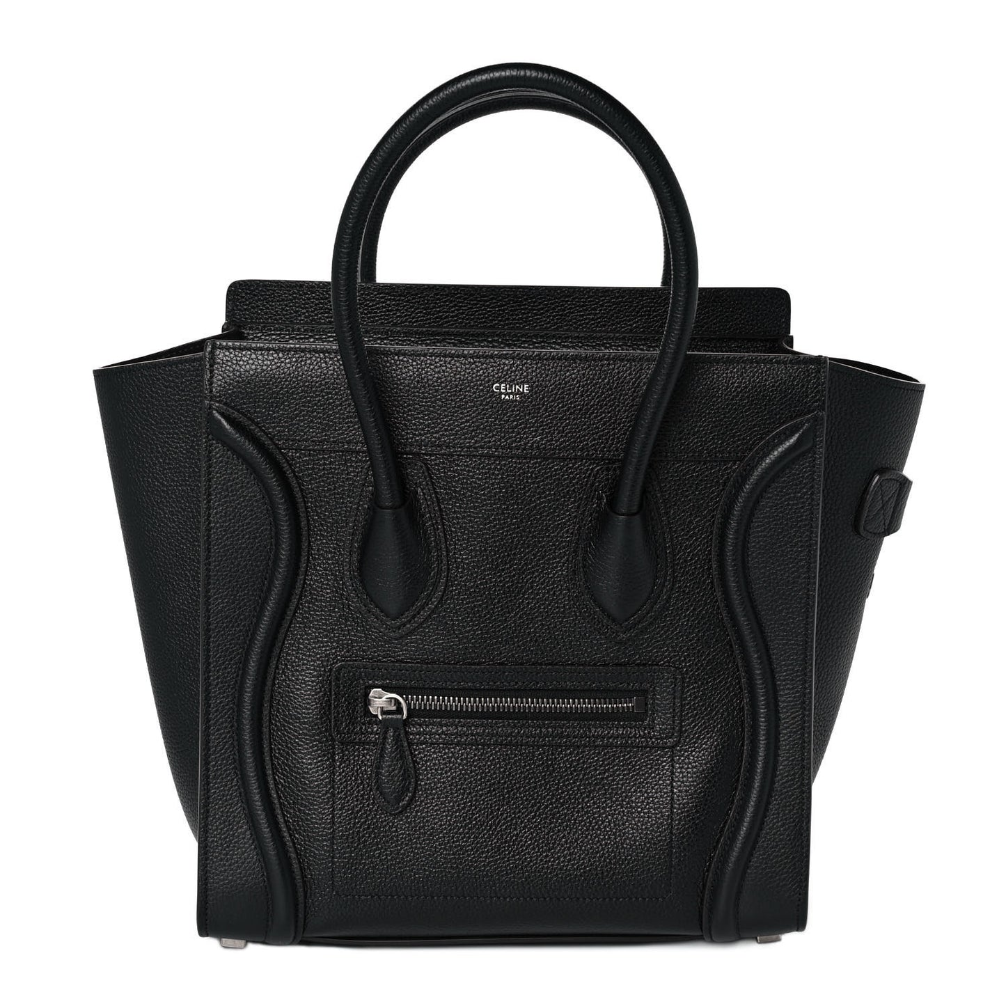 Drummed Calfskin Micro Luggage Black