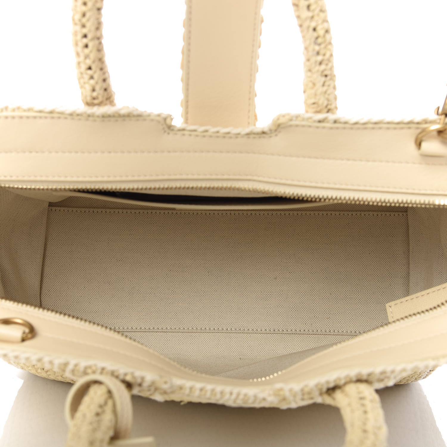 Saint Laurent Raffia Baby Monogram Downtown Cabas Naturale 5 of 9