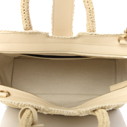 Saint Laurent Raffia Baby Monogram Downtown Cabas Naturale 5 of 9