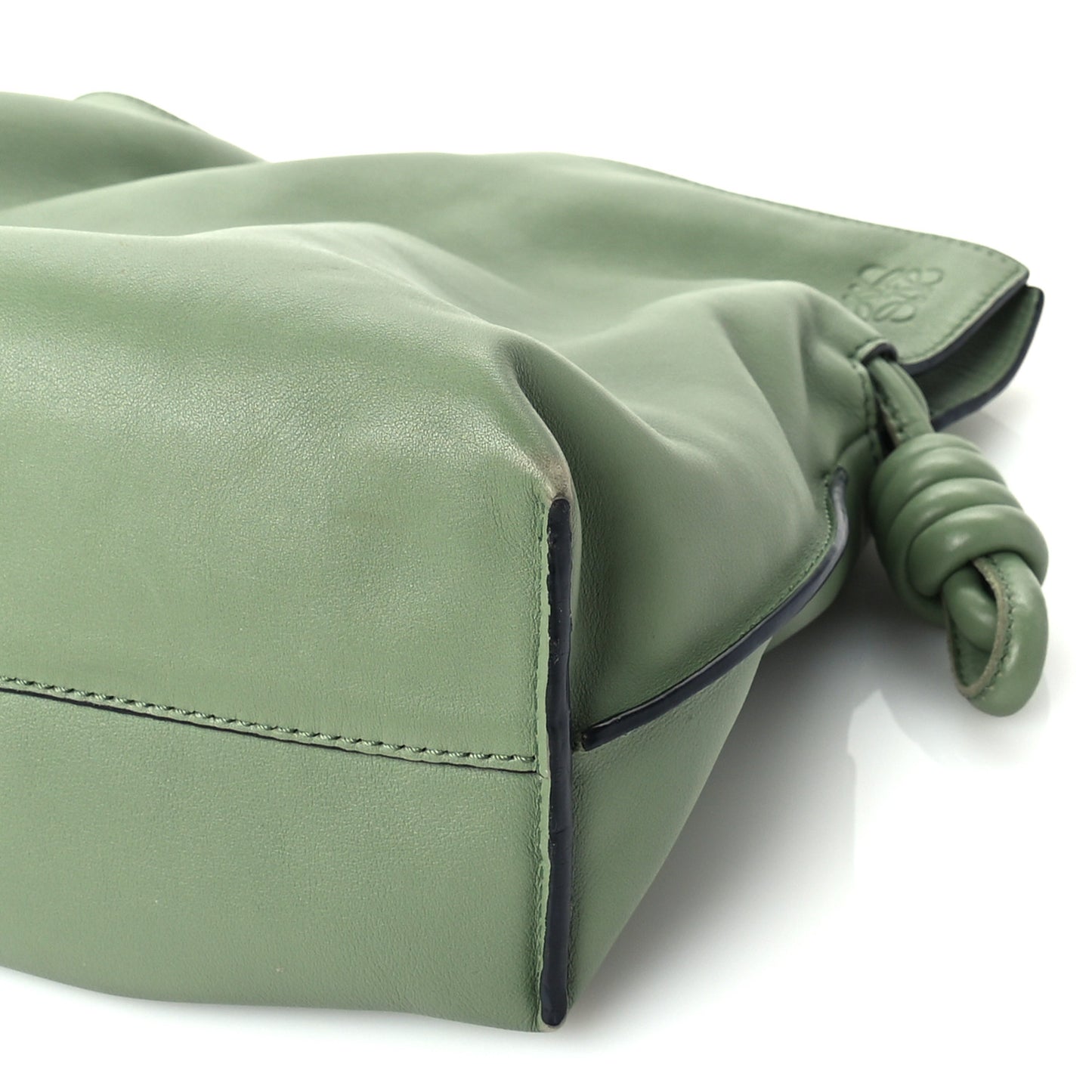 Mellow Nappa Medium Donut Chain Flamenco Knot Clutch Rosemary