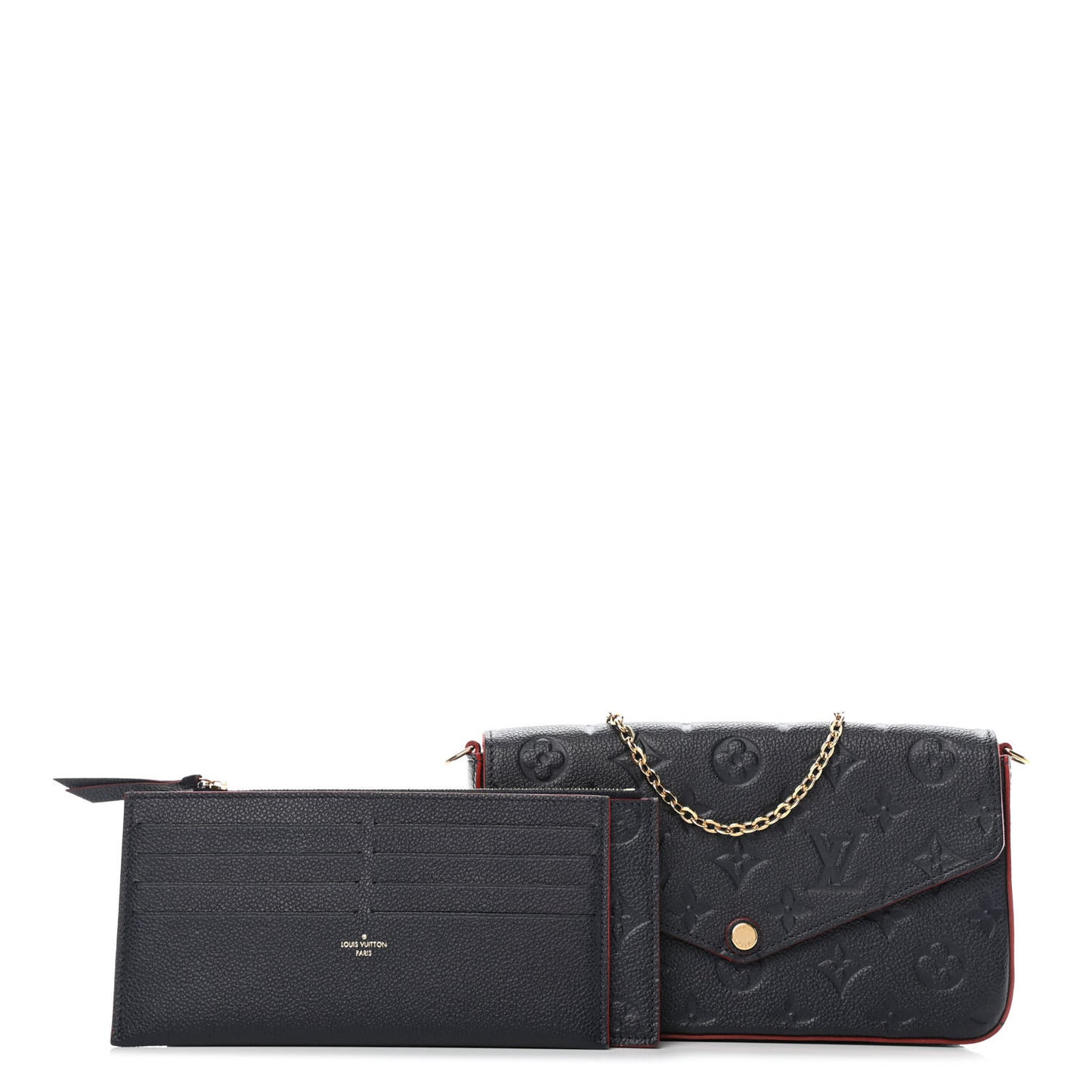 Empreinte Pochette Felicie Chain Wallet Marine Rouge