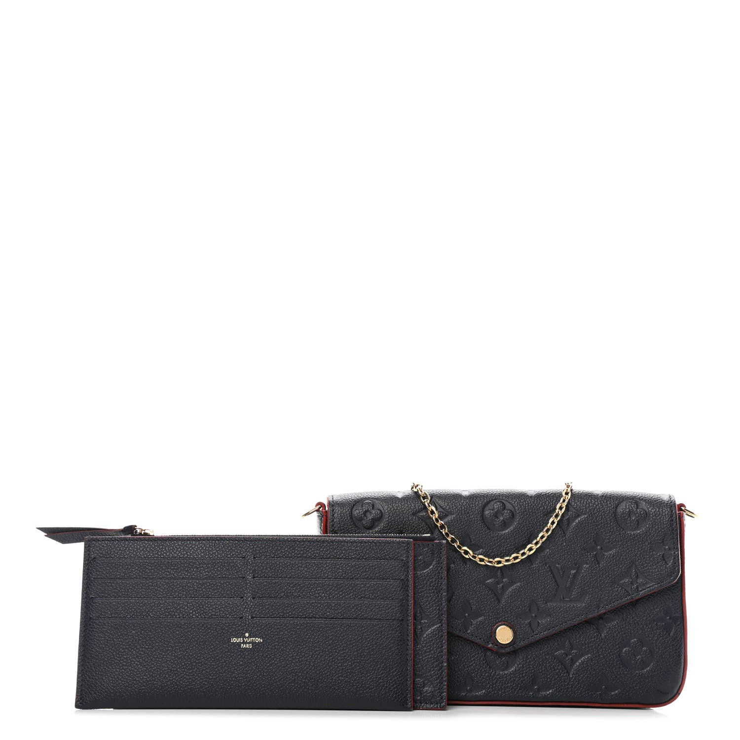Louis Vuitton Empreinte Pochette Felicie Chain Wallet Marine Rouge 1 of 4