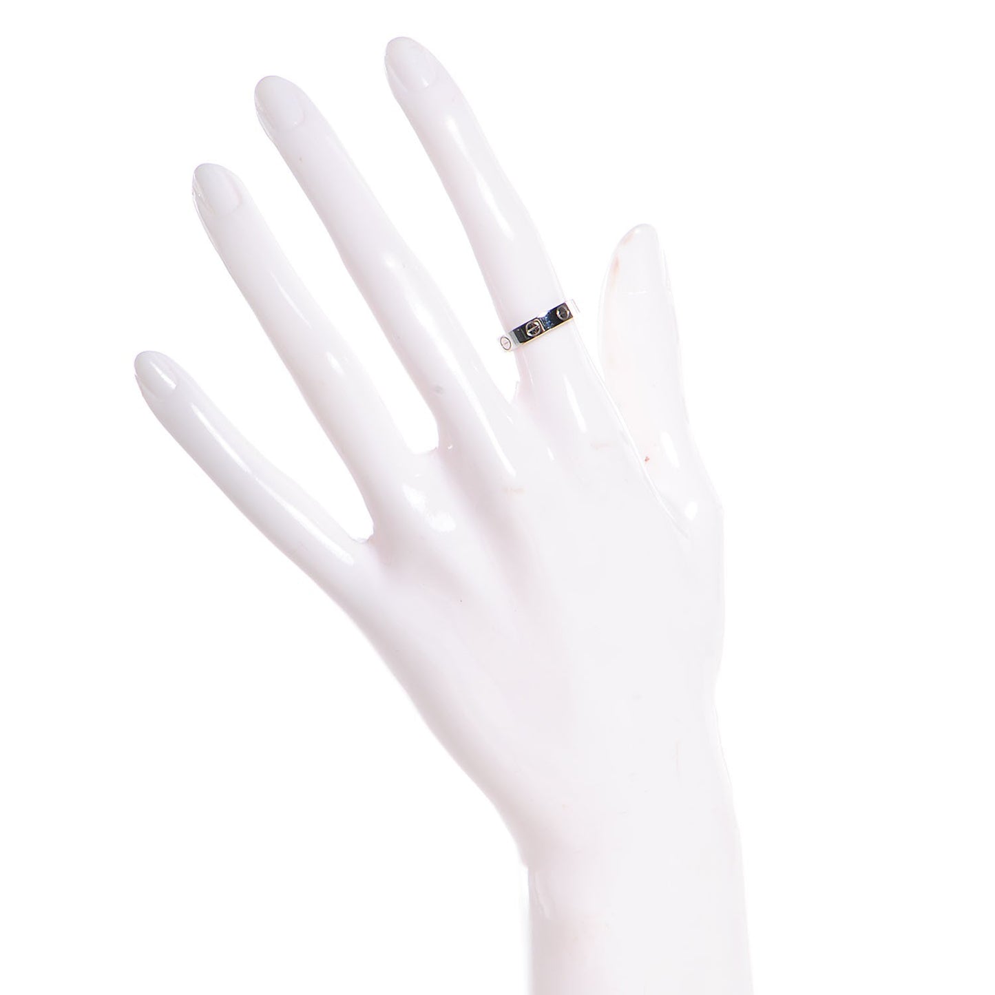 18K White Gold 3.5mm LOVE Wedding Band Ring 49 4.75