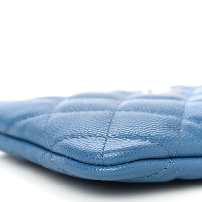 Chanel Caviar Quilted Small Cosmetic Case Blue 9 of 11
