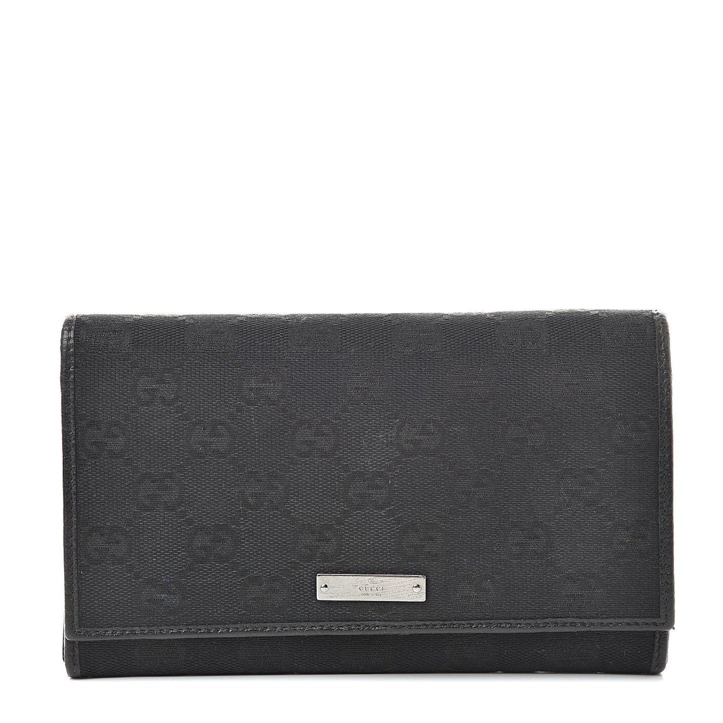 Monogram Metal Bar Continental Flap Wallet Black