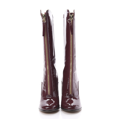 Valentino Garavani Patent Rebelle Front Zip BBoots 37 Rubin 2 of 7