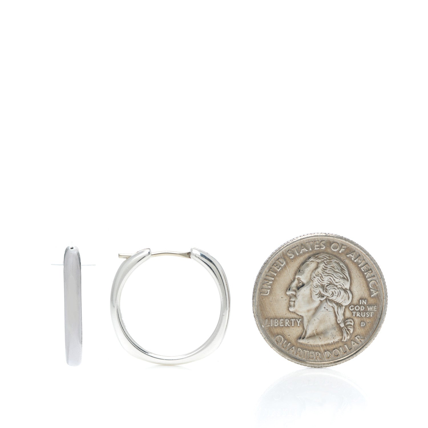 Tiffany Sterling Silver Cushion Hoop Earrings 2 of 3