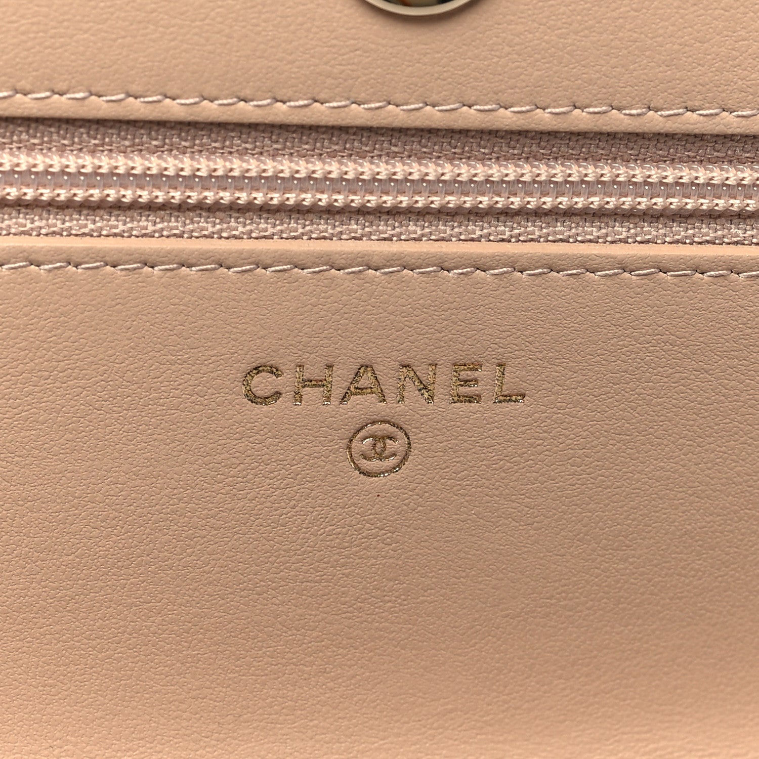 Chanel Caviar Quilted CC Filigree Wallet On Chain WOC Beige Black 6 of 12