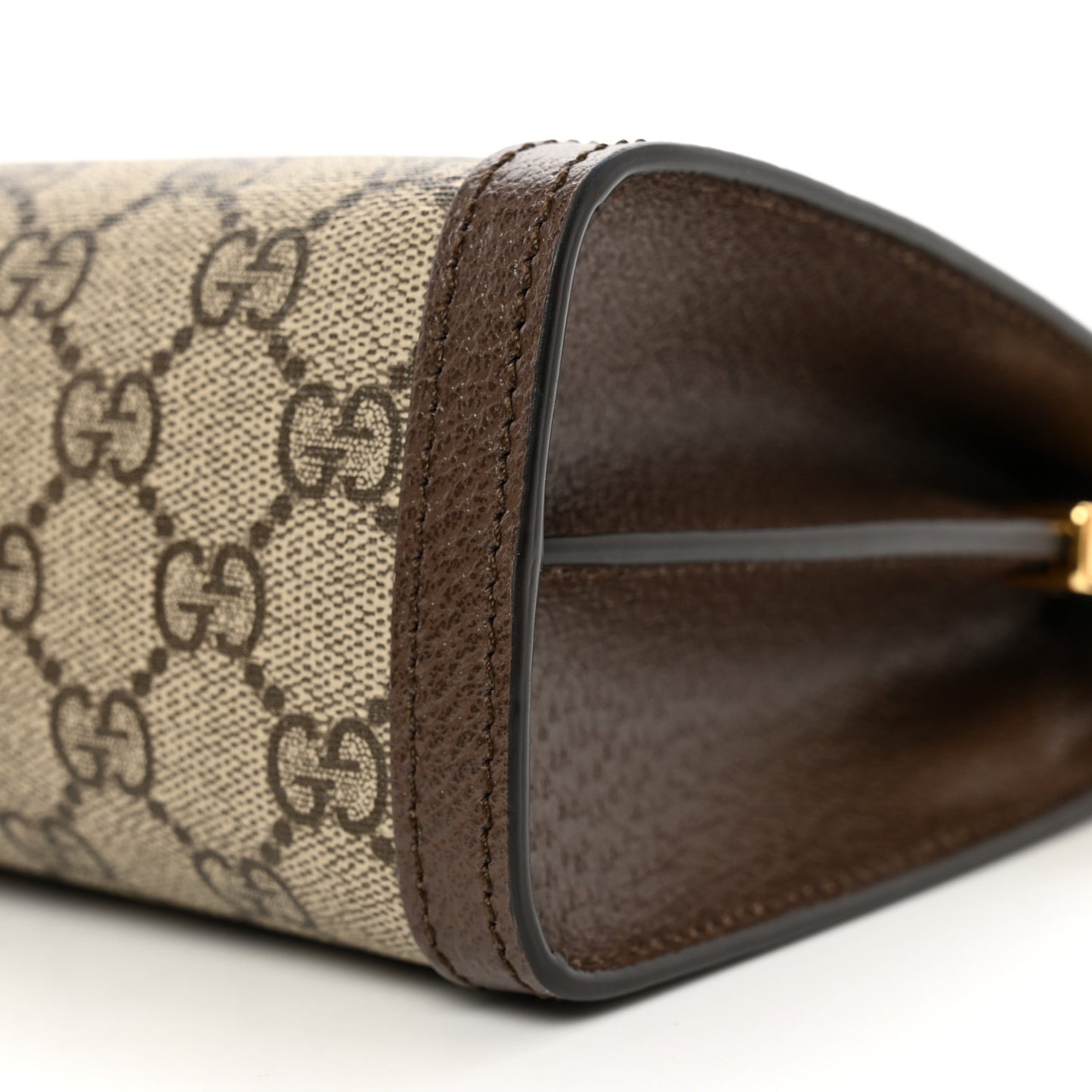 GG Supreme Monogram Web Small Ophidia Chain Shoulder Bag Brown