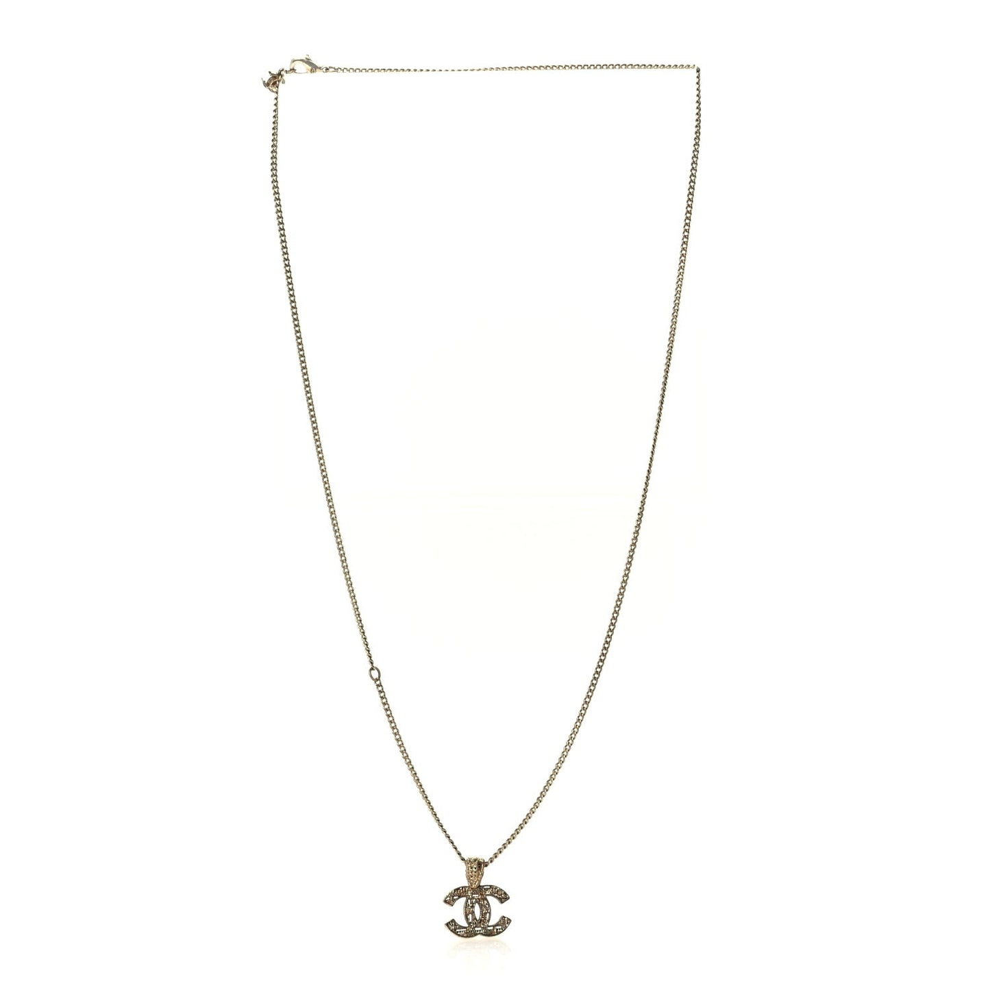Tweed Effect CC Necklace Gold