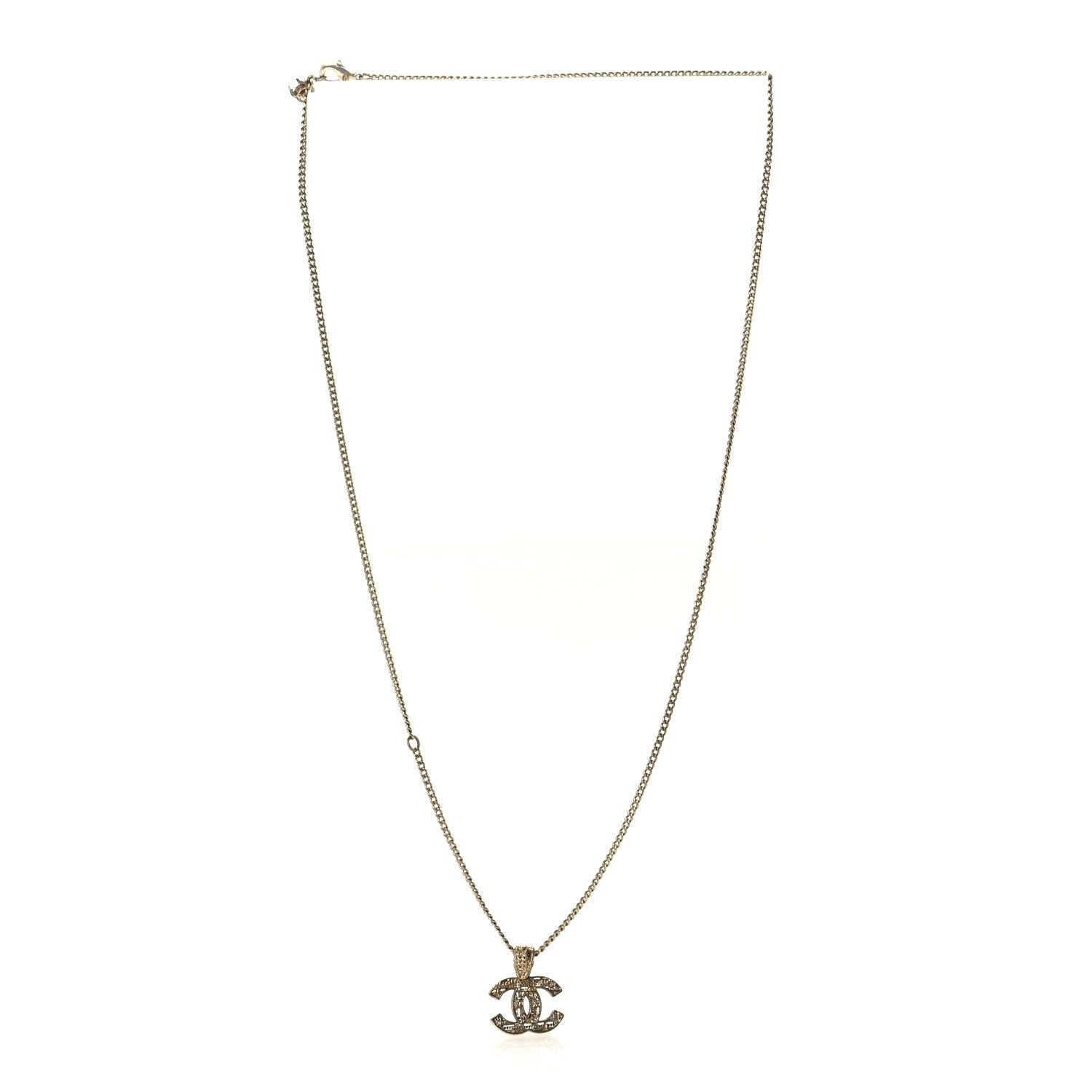 Chanel Tweed Effect CC Necklace Gold 1 of 5