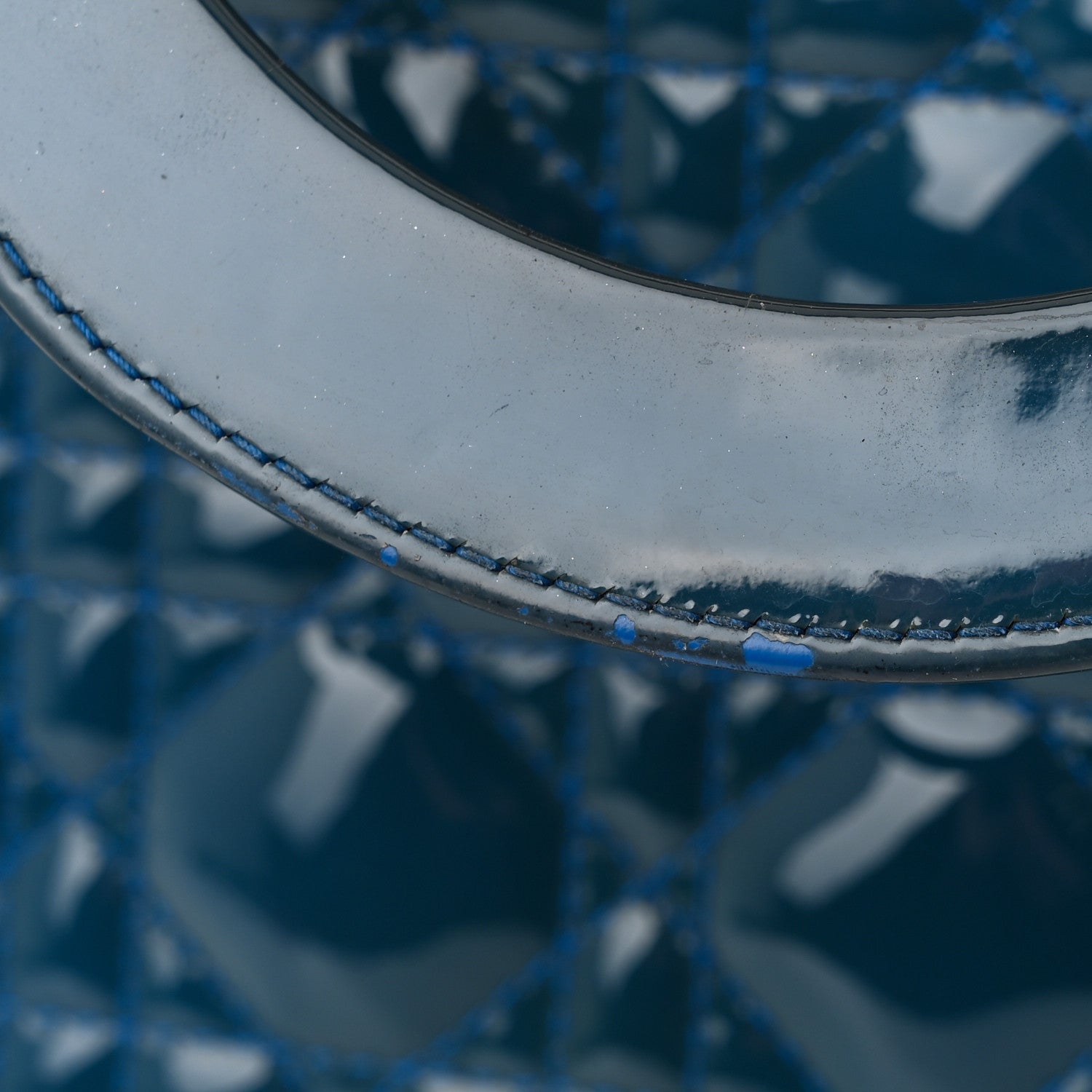 Christian Dior Patent Cannage Large Lady Dior Blue 14 of 14