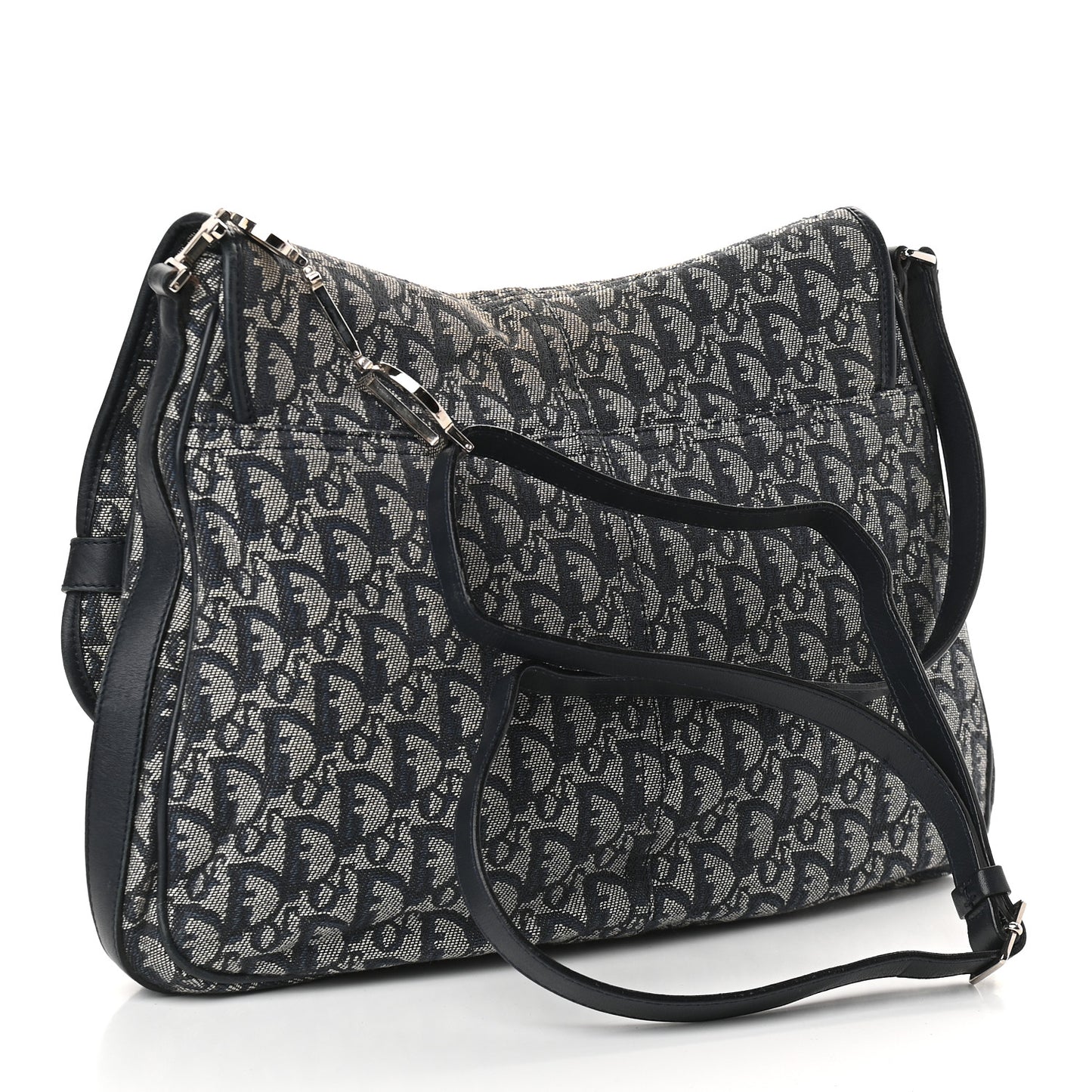 Monogram Flap Messenger Navy Blue