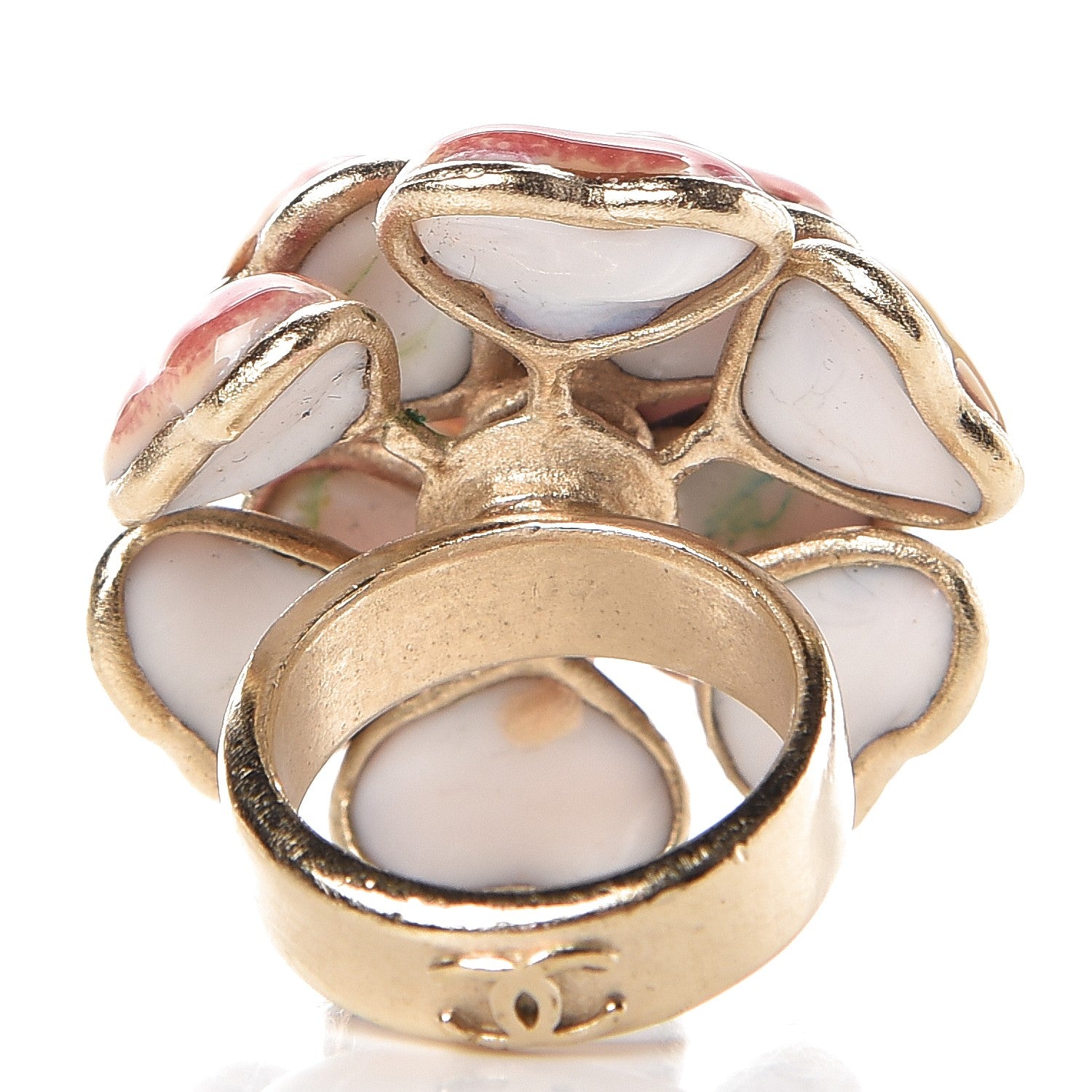 Chanel Enamel CC Camellia Ring 6.5 Pink 4 of 5