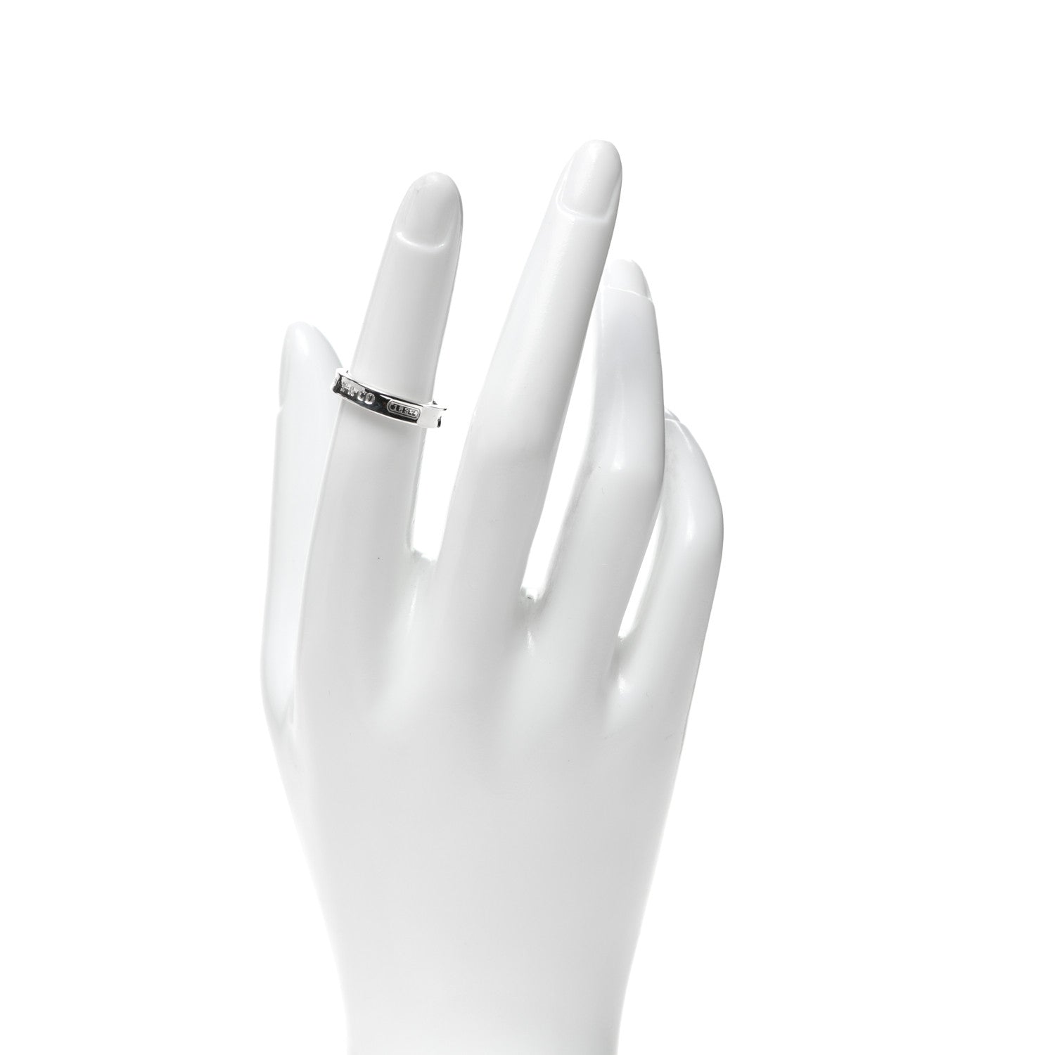 Tiffany Sterling Silver Narrow 1837 Band Ring 49 5 2 of 5