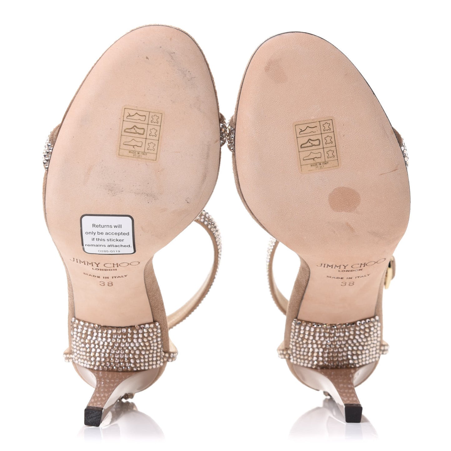 Suede Crystal Daisy 100 Sandal 38 Nude