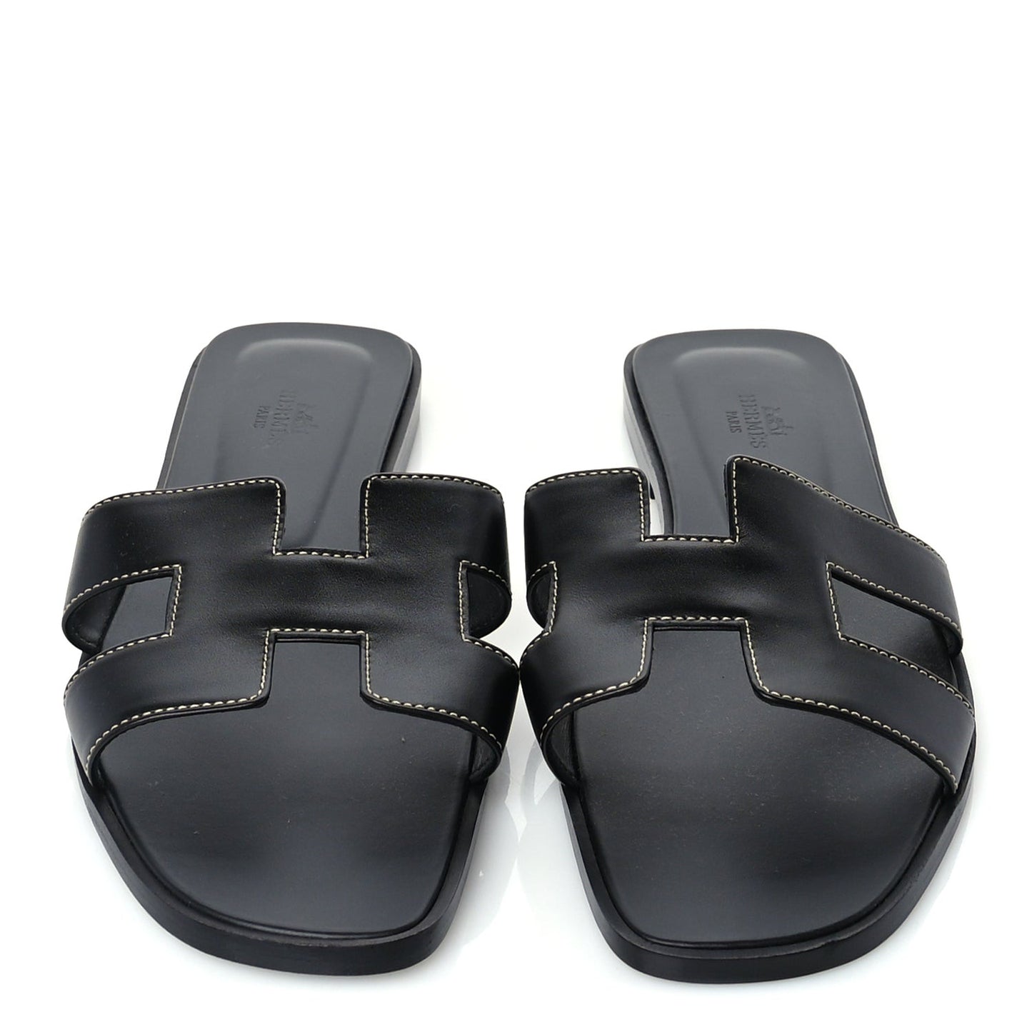 Box Calfskin Oran Sandals 41 Black