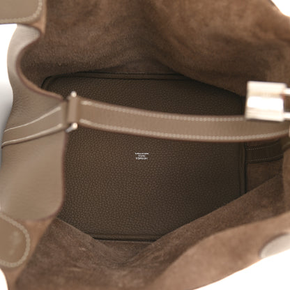 Hermes Taurillon Clemence Picotin Lock 26 GM Etoupe 5 of 11