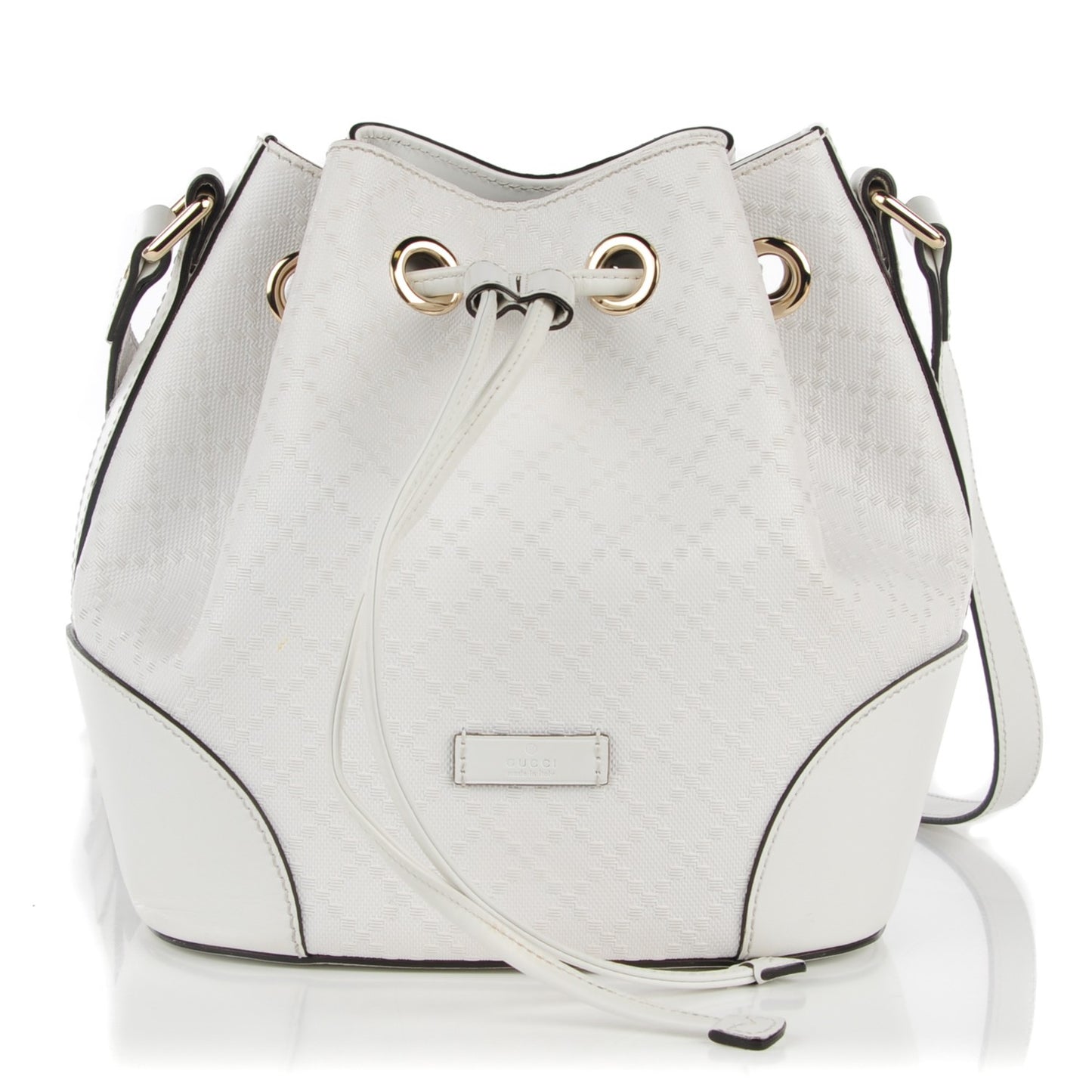 Hilary Lux Bright Diamante Small Bucket Bag Great White