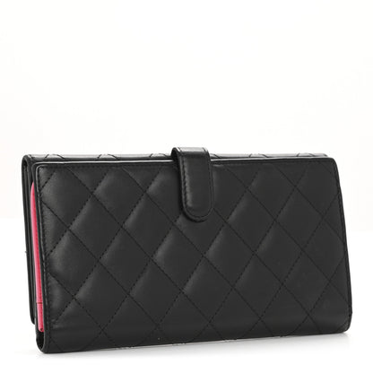 Chanel Calfskin Quilted Cambon Long Double Wallet Black 3 of 7