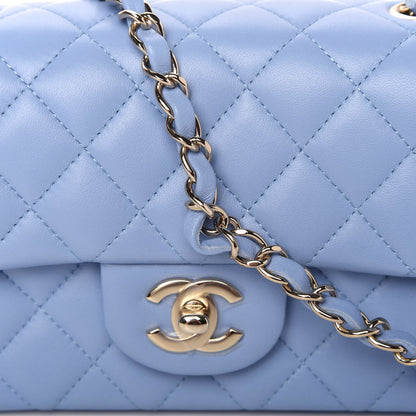 Chanel Lambskin Quilted Mini Rectangular Flap Light Blue 12 of 12